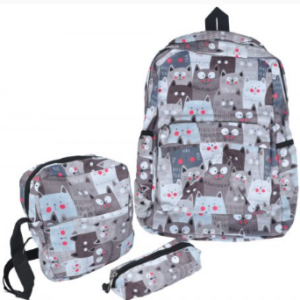 Zestaw szkolny plecak, torba, piórnik kotki