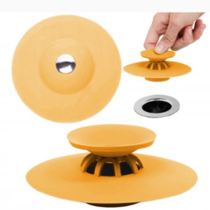 Korek silikonowy zatyczka do zlewu wanny umywalki pomarańczowy