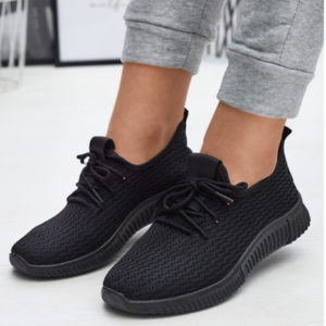 Buty sportowe damskie czarne materiałowe Vobbu
